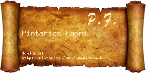 Pintarics Fanni névjegykártya